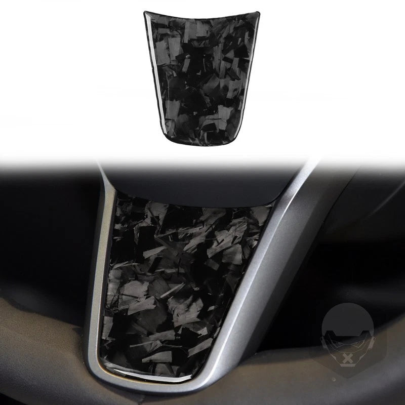 Forged Carbon Fiber Steering Wheel Lower Trim for Tesla Model 3/Y