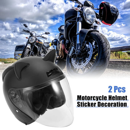 Cat Ears 2 x Style Helmet Decoration Accessories for Motorcycle Black