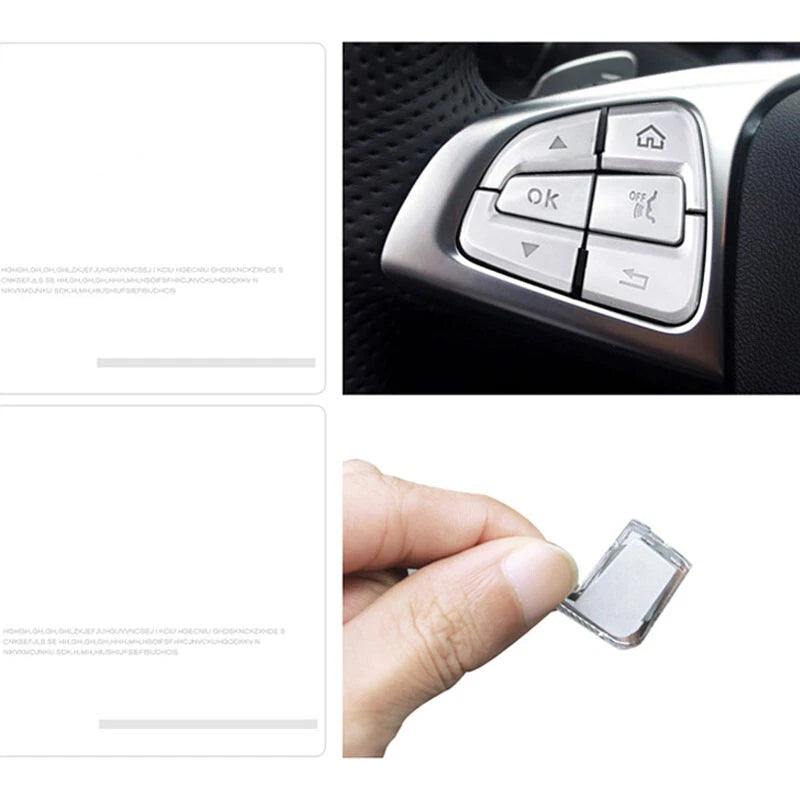12pcs Steering Wheel Remote Buttons Cover Trim For Benz C GLC C200 C350 C300