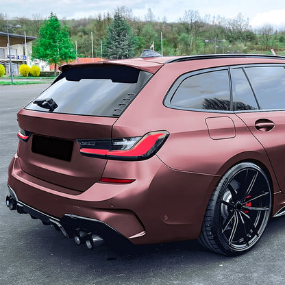 2 x Gloss Black Rear Window Spoiler Lip Covers for BMW 3 Series (2019-2024)