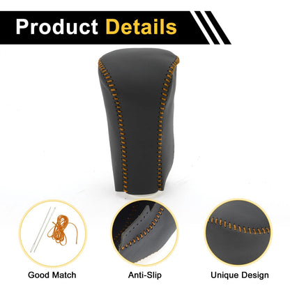 Black Brown Faux Leather Gear Shift Knob Cover for Honda Accord (2008-2012)