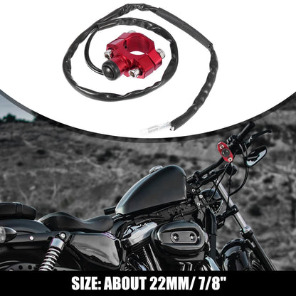 Engine Start Stop Switch Button w/ Mounting Backplate for Motorcycle