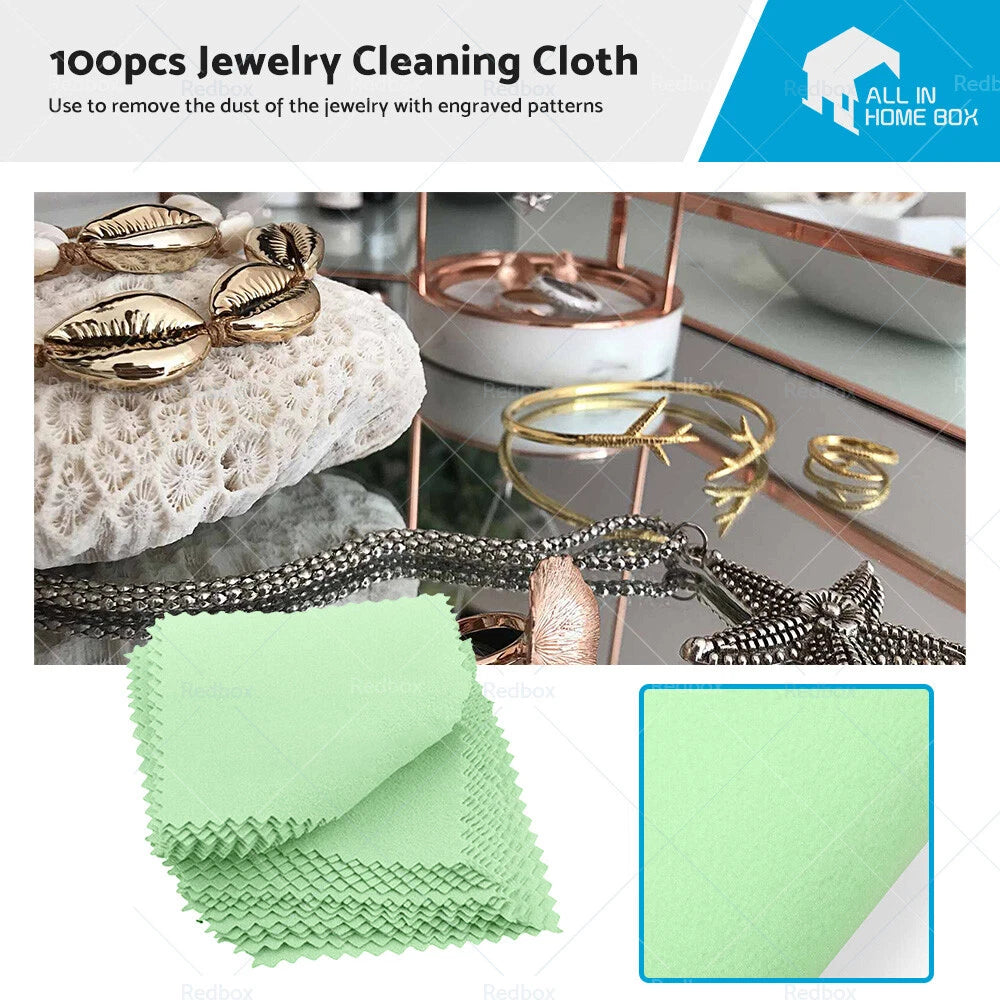 100PCS Silver Polishing Cloths for Jewelry, Coins, Rings