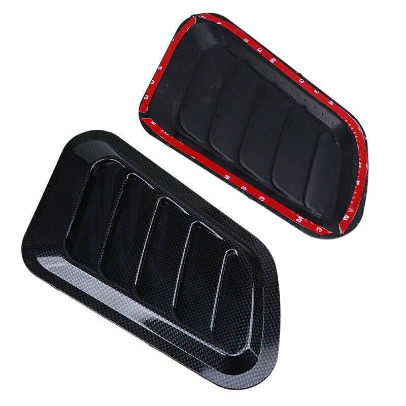 Carbon Fiber Style Air Flow Intake Hood Scoop Vent Cover for Car Decor