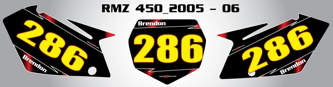 Custom Number Plates for Suzuki RMZ 450 (2005-2006)