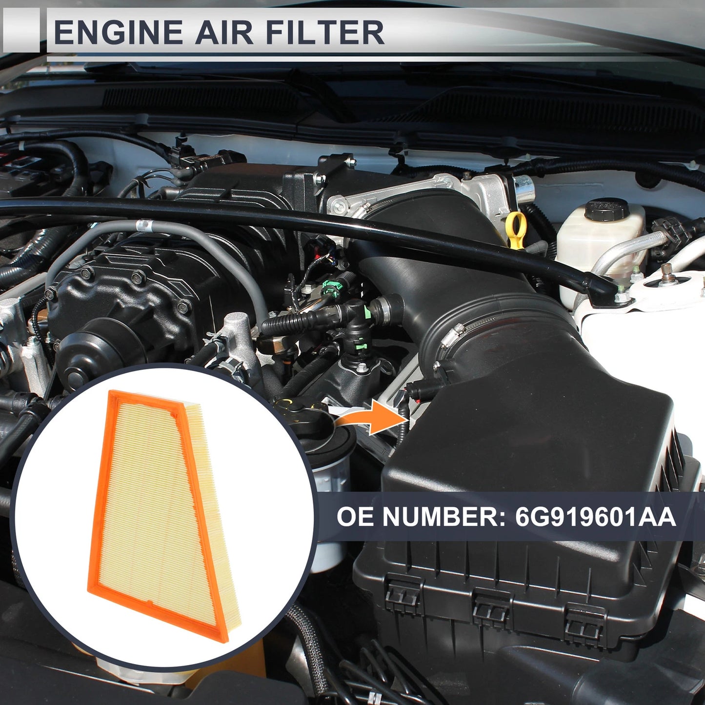 Engine Air Filter for Ford Mondeo IV 2.0 TDCi (2007-2014) - 1 x Filter