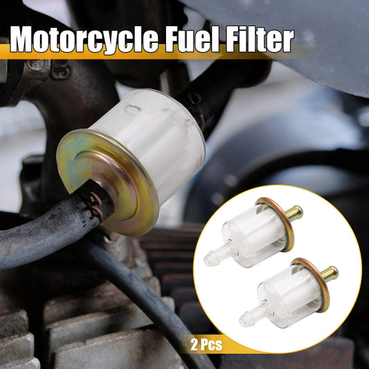 2 x Gasoline Petrol Inline Gas Fuel Filter for 8mm Hose for Motorcycle