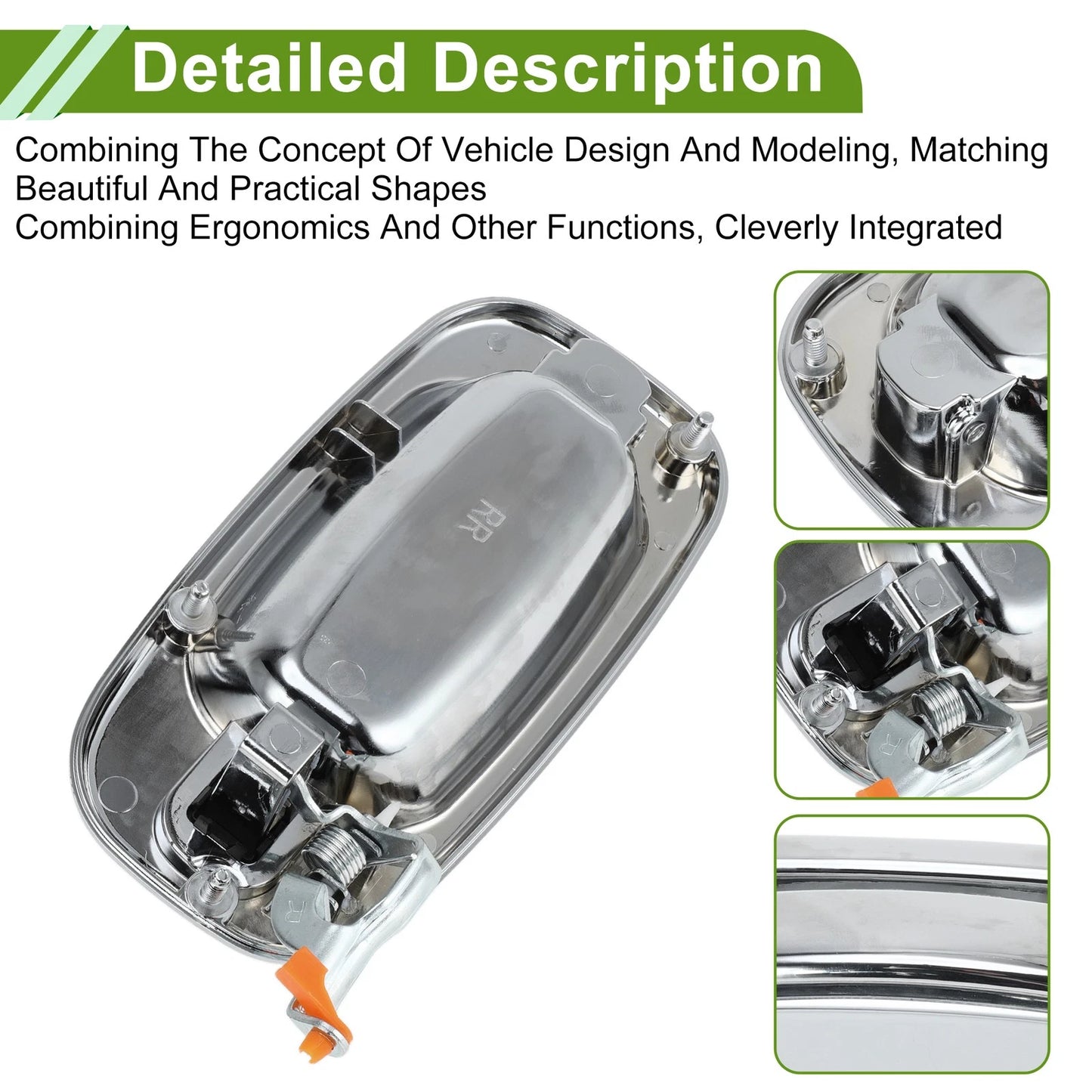 Exterior Door Handle for Chevrolet & GMC Models Silver Tone Rear Right