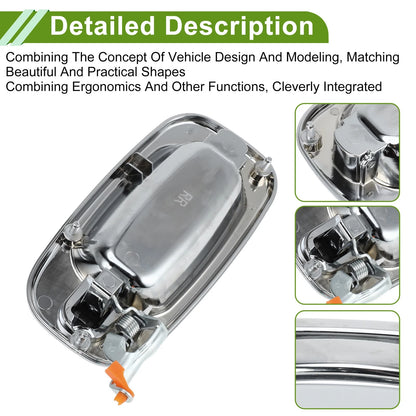 Exterior Door Handle for Chevrolet & GMC Models Silver Tone Rear Right