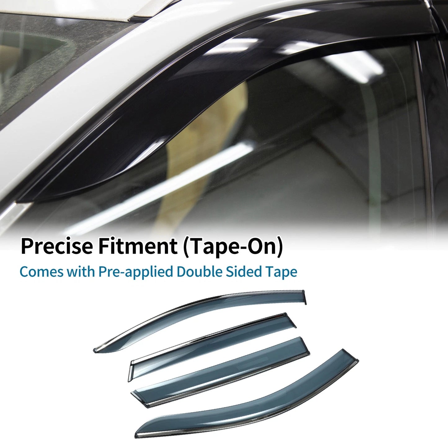 Window Deflectors 1 Set for Kia Sorento (2016-2020) Side Vent Visors Black