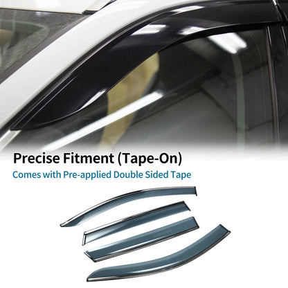 Window Deflectors 1 Set for Kia Sorento (2016-2020) Side Vent Visors Black