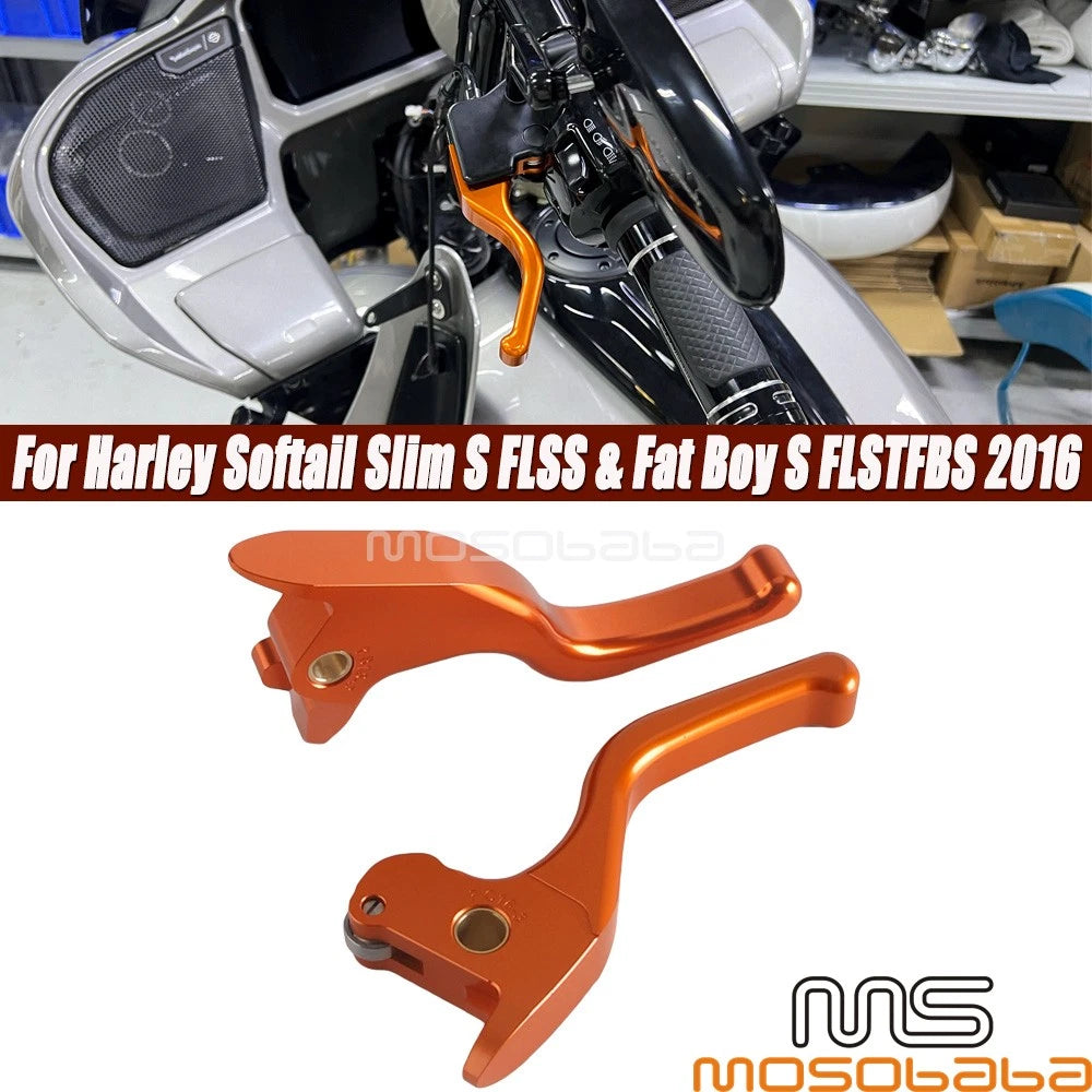 3 Finger Brake Clutch Levers Kit for Harley Softail Fat Boy S (2016)