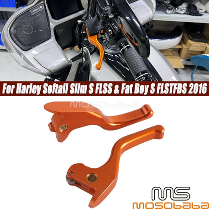 3 Finger Brake Clutch Levers Kit for Harley Softail Fat Boy S (2016)