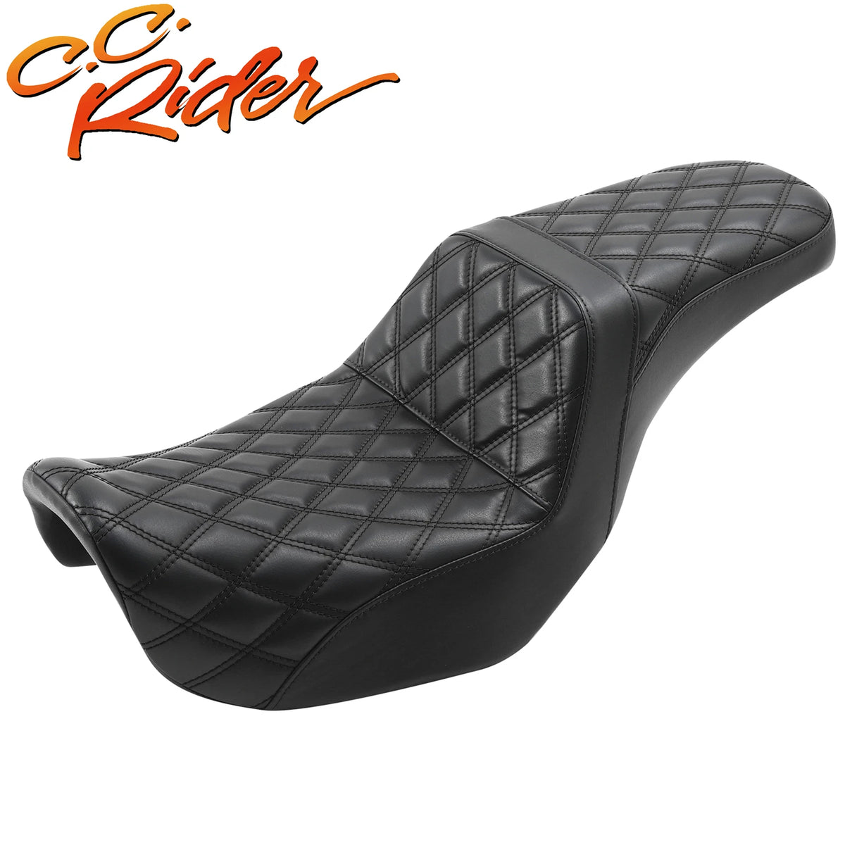 Black Driver Passenger Seat for Harley Dyna Super Glide Street Bob (2006-2017)