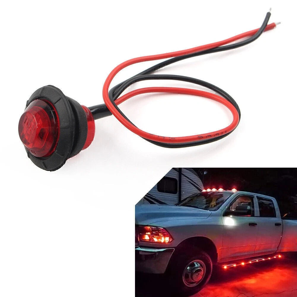 24V 3/4" LED Side Clearance Marker Lamp for Car Truck SUV Bus Trailer Van