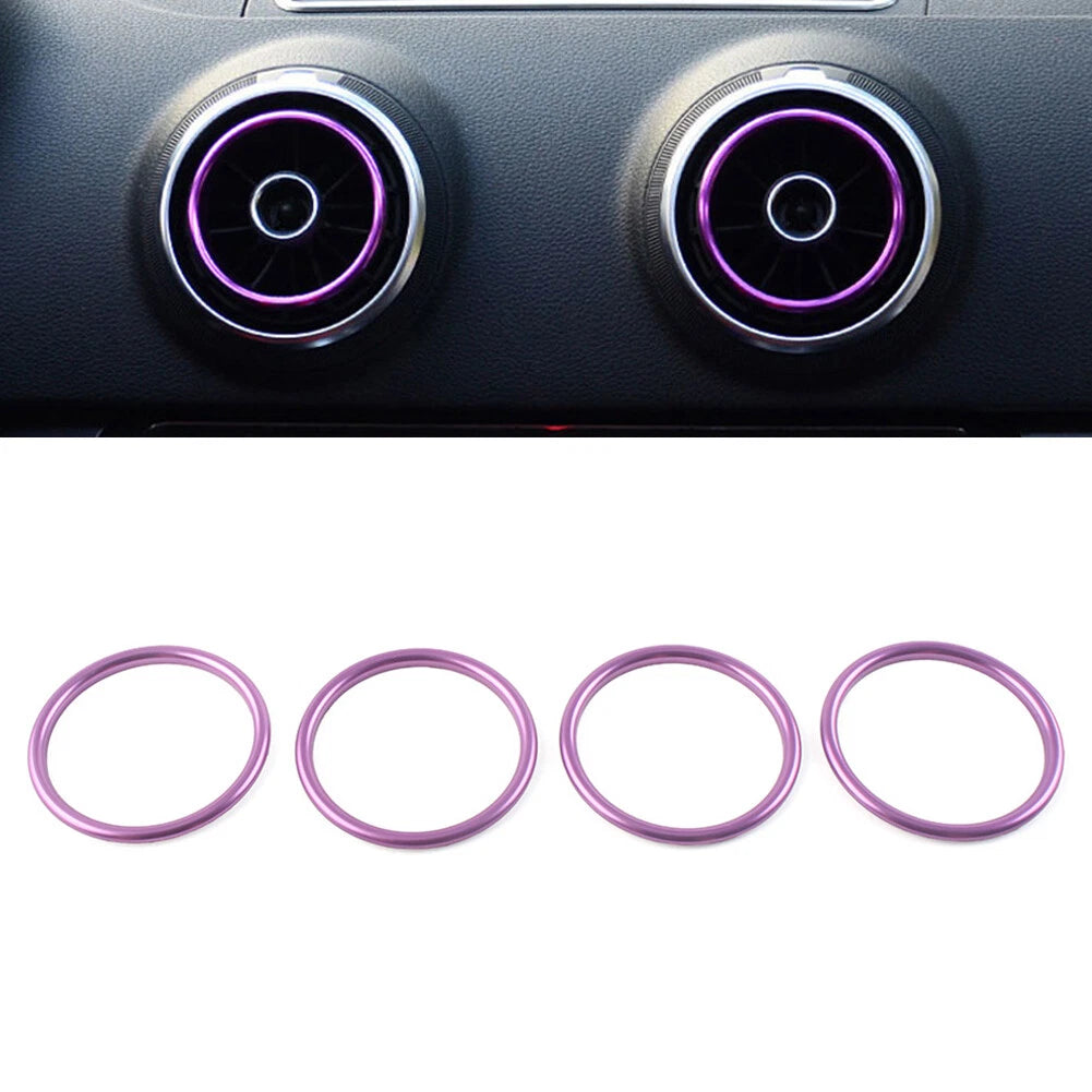 4 x Air Condition Vent Outlet Inner Ring Trim for Audi A1 S1 2010-2018 Purple
