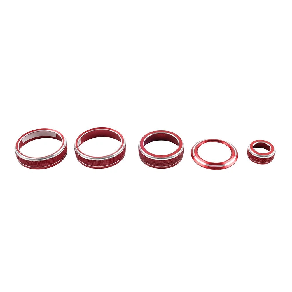 5 x Red Console Volume AC Switch Button Rings for Lexus NX250 NX350h (2022-2024)