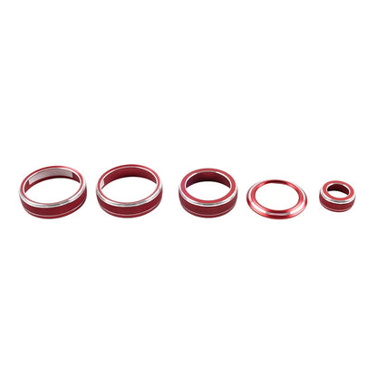 5 x Red Console Volume AC Switch Button Rings for Lexus NX250 NX350h (2022-2024)
