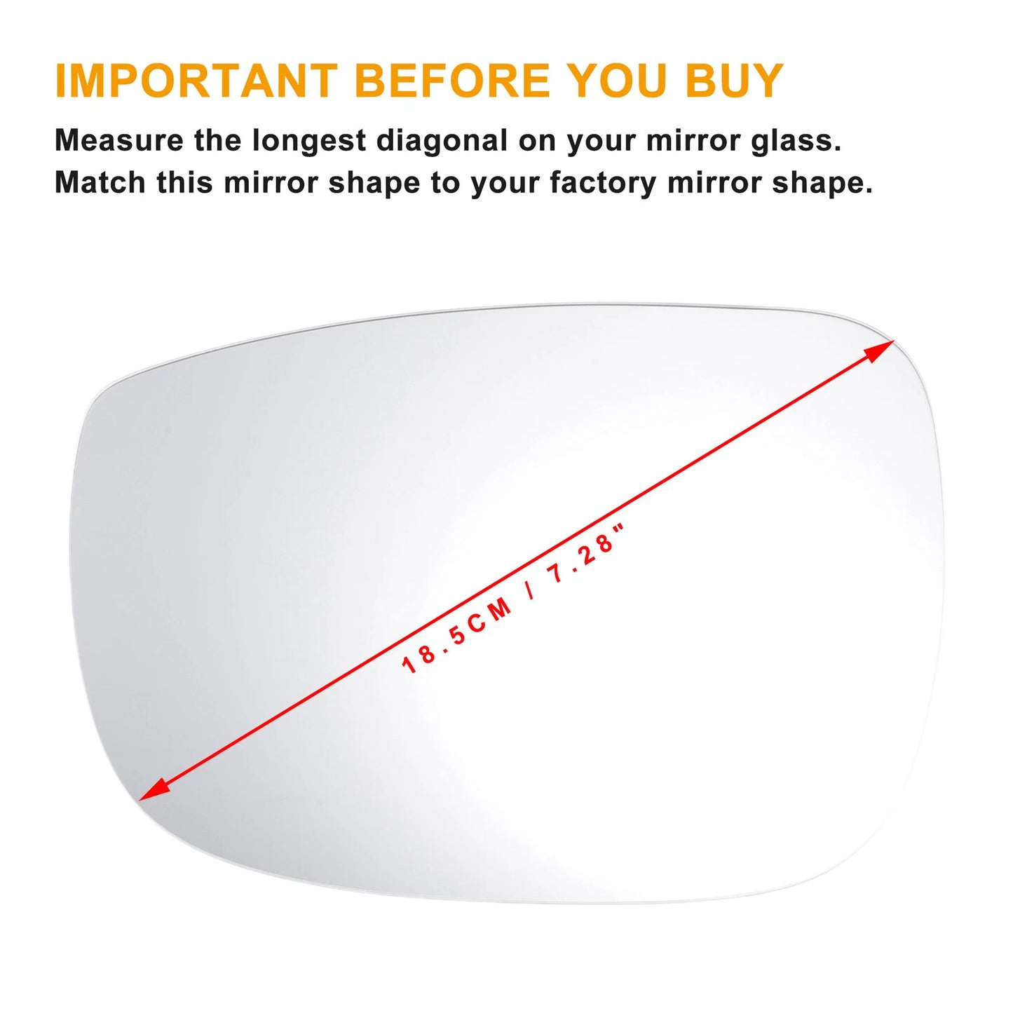 Left Side Heated White Mirror Glass for MAZDA CX-3 (2015-2020)