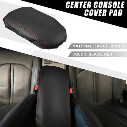 Kia Optima Center Console Armrest Cover 2016-2020 Black Red Stitches