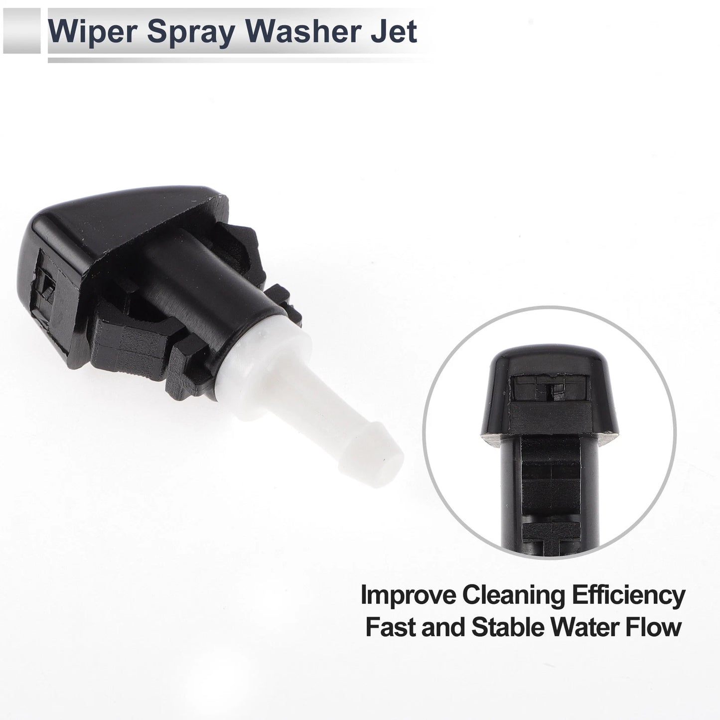 Windshield Washer Nozzle for Dodge Black White 1 Set