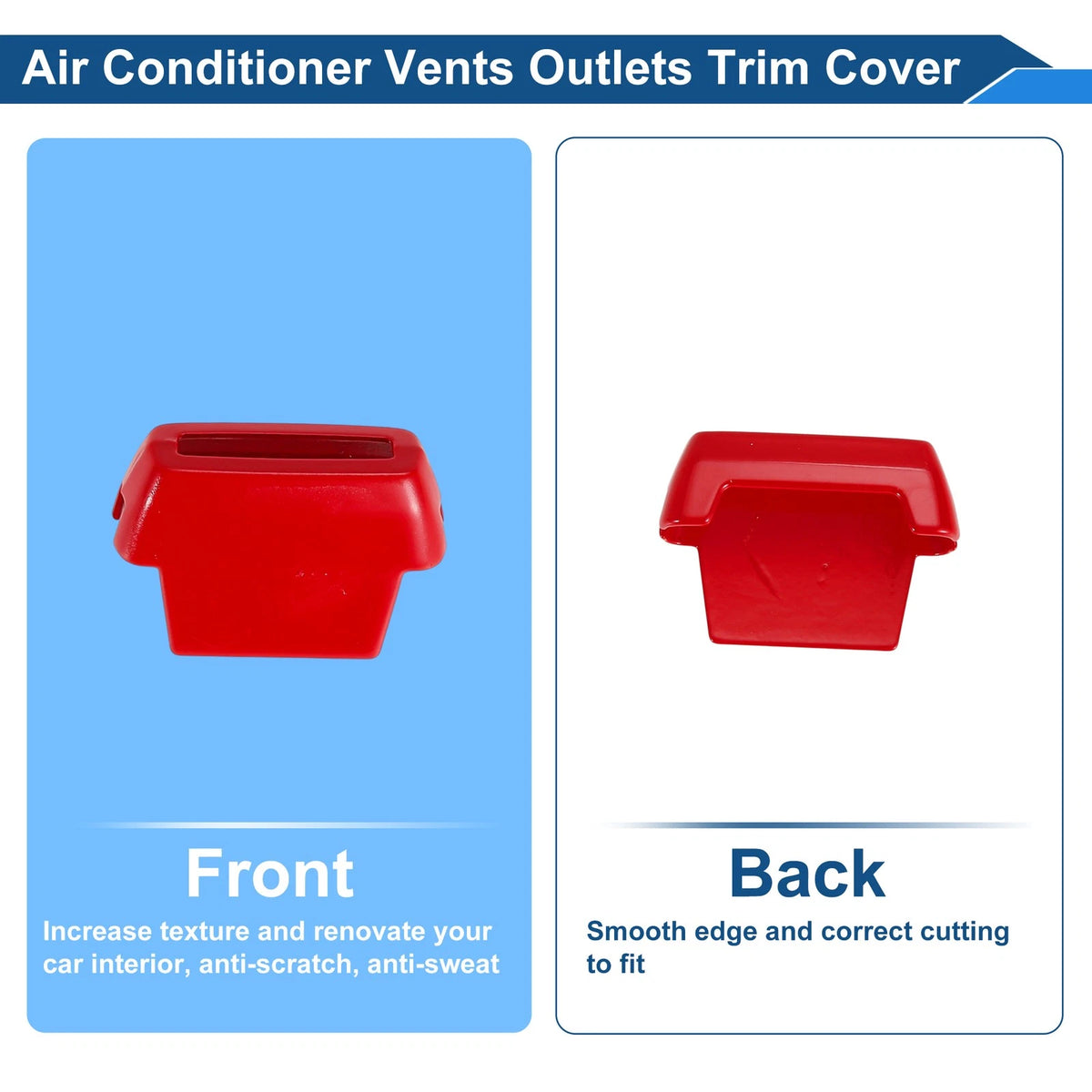 Air Condition Outlet Vent Trim Cover Frame Red for Ford Bronco (2021-2024) 4 Pcs