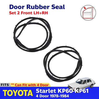 Door Rubber Seal Front L+R Fits Toyota Starlet KP60 KP62 KP61 4D SED 1978-84 D05