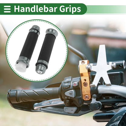 7/8" 22mm Hand Grips Cover Handlebar for Motorcycle Titanium Tone
