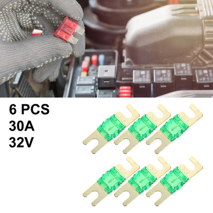 6pcs 30A AFS Mini ANL Fuse for Car Truck Motorcycle Boat Audio CDs