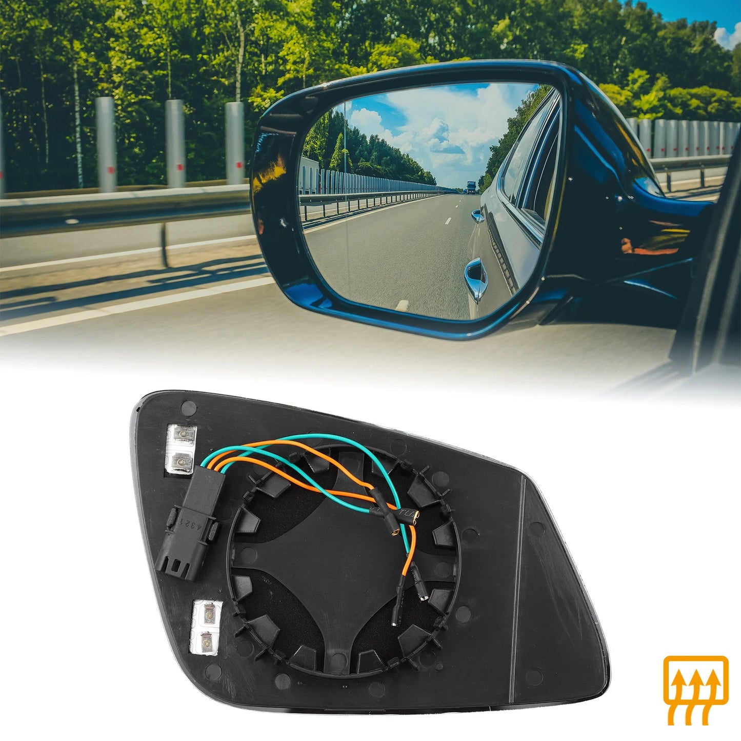 Heated Left Side Rearview Mirror Glass for BMW X1 X2 (2016-2023)