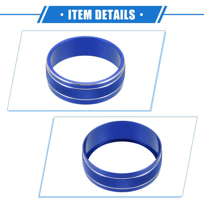 3 x Car AC Switch Knob Cover Rings for Jeep Wrangler JK JKU (2011-2018) Blue