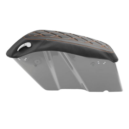 Black Saddlebag Lid Covers for Harley Touring Road King Street Glide (14-23)