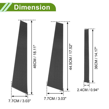 6 Pcs Door Pillar Window Trim for BMW 7-Series (2002-2008) Carbon Fiber Black