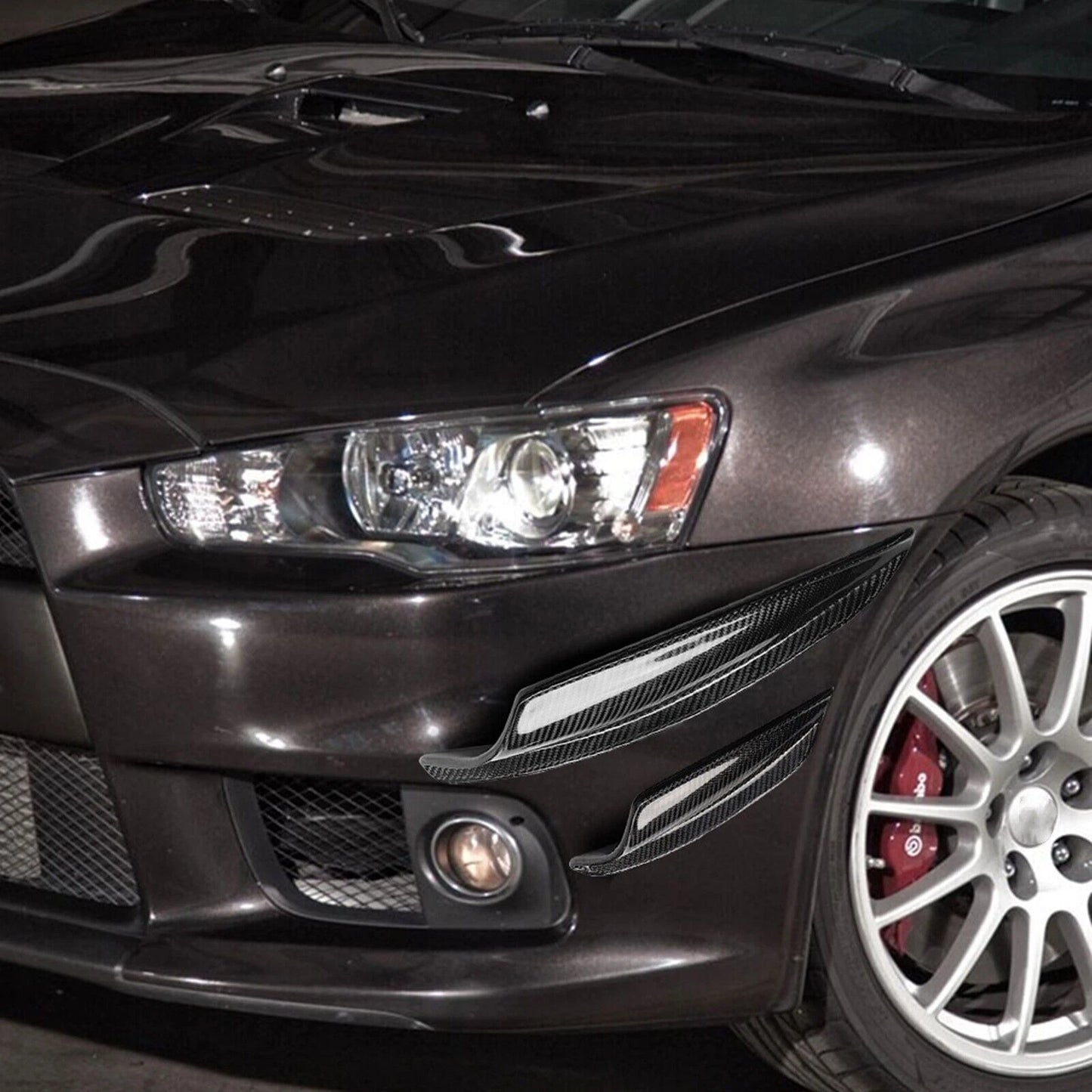 Carbon Fiber Front Side Air Vent Trim Cover for Mitsubishi Evolution X (2008-2015)