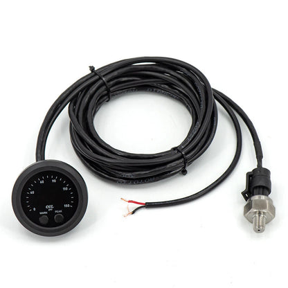 52mm Ultra-Thin Oil Pressure Gauge NPT 1/8'' Red LED for Universal Vehicles