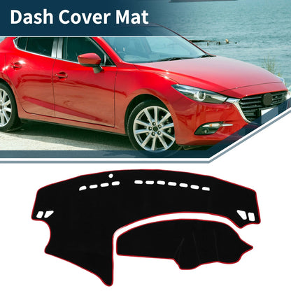 Dash Cover Mat for Mazda 3 Axela (2009-2013) Sun Protector Black Red