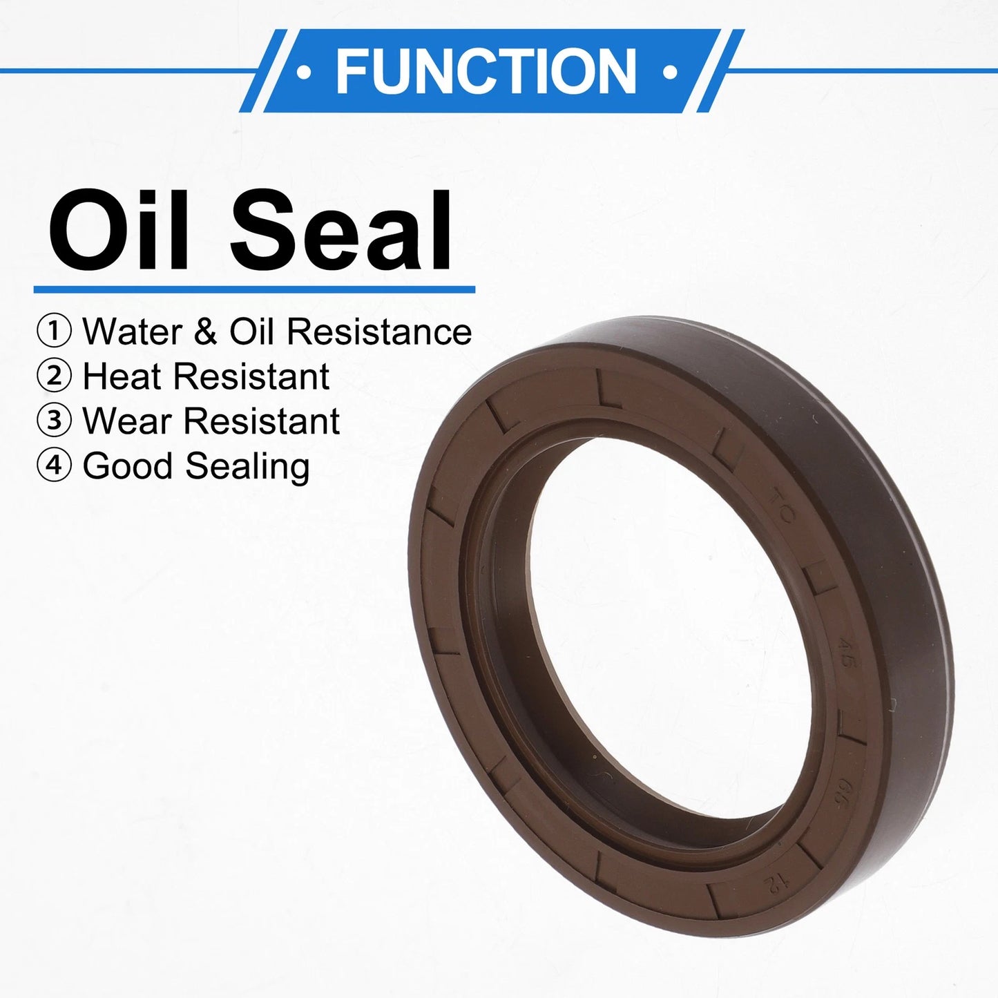 Oil Seal Rotary Shaft Seal 45x65x12mm Brown 2 x FKM Rubber for Make Model