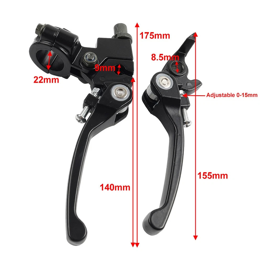 Brake Clutch Levers Red 22mm for Dirt Bike 50cc 125cc