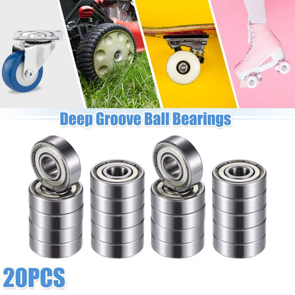 20 x 8x22x7mm Double Metal Shield Single Row Deep Groove Ball Bearings for all makes/models