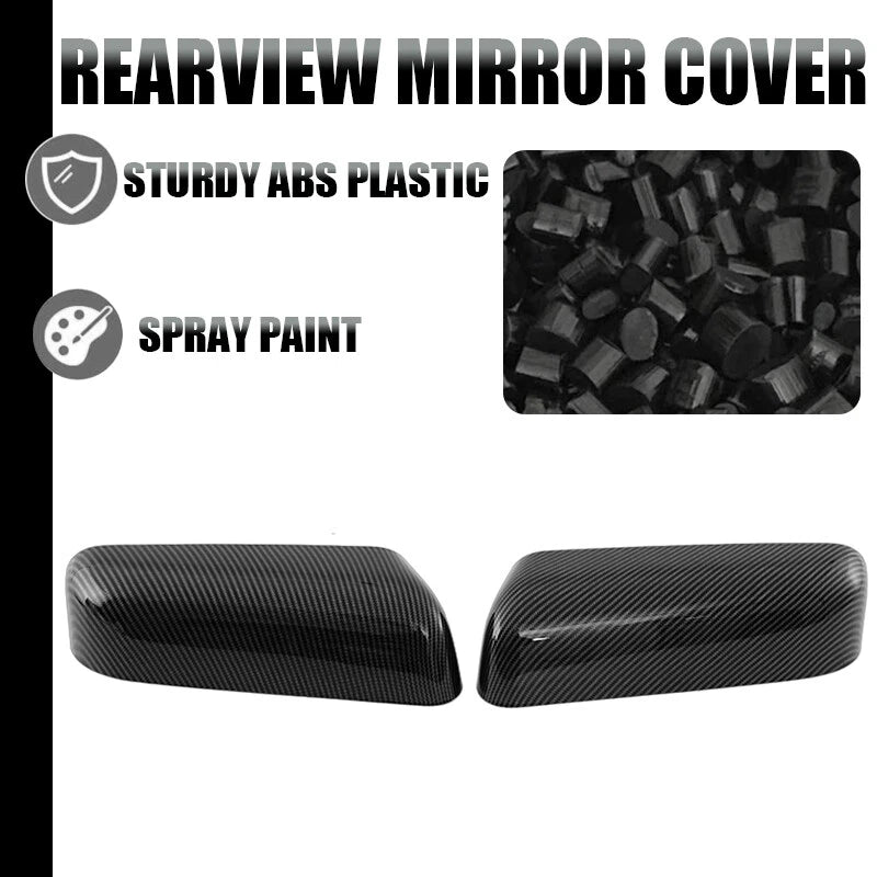 2 x Carbon Black Wing Mirror Cover Caps for Ford F-150 (2009-2014)