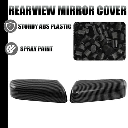 2 x Carbon Black Wing Mirror Cover Caps for Ford F-150 (2009-2014)
