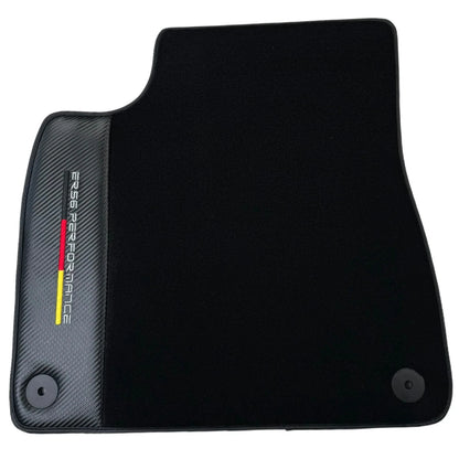 Black Floor Mats for Audi E-Tron (2019-2024) with Carbon Fiber Design