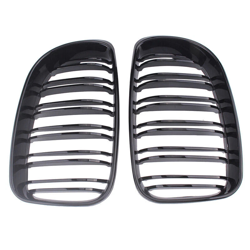 2 x Front Kidney Grille for BMW 1 Series E81 E82 E87 E88 (2007-2013) Gloss Black