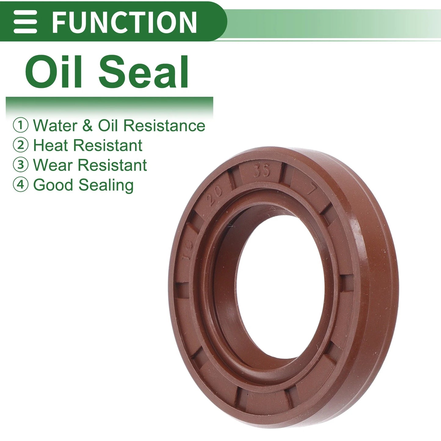 Oil Seal 20x35x7mm 5 Pcs Seal Ring Rotary Shaft Seal FKM Rubber