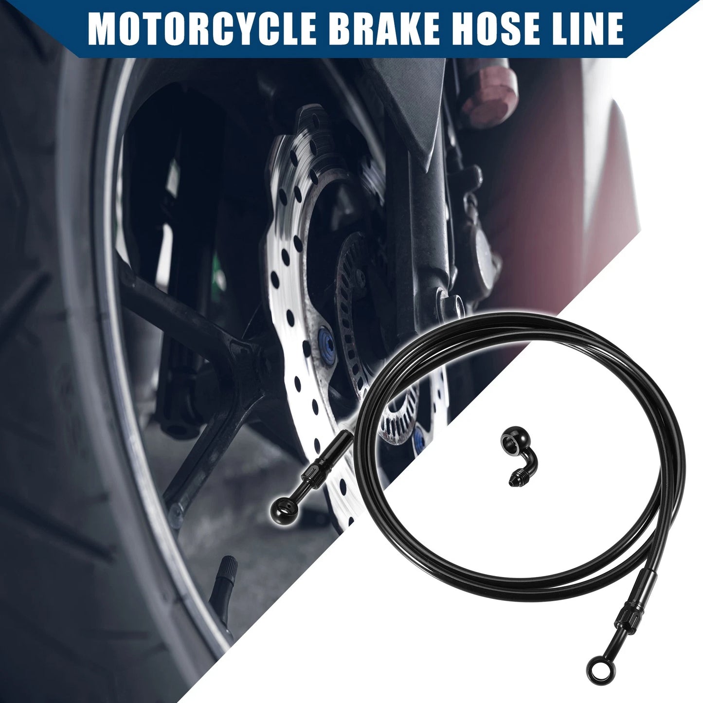 Brake Line 160cm Oil Hose Fitting Banjo for Motorcycle