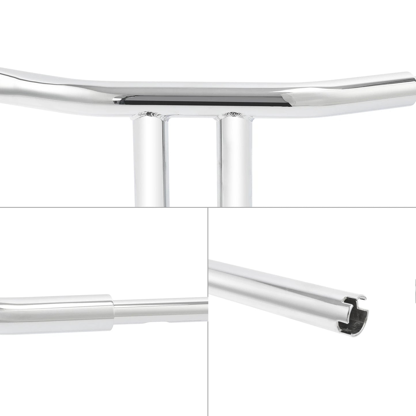 Chrome 10 Rise T-Bar Handlebar 1.5 in for Harley Softail Custom (2018 - 2024)