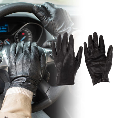 Motorcycle Gloves Breathable Full Finger Sheepskin Outdoor Gloves Brown 1 Pair