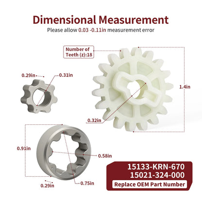 Oil Pump Driven Gear & Oil Pump Rotor Set for Honda CRF250R (2004–2009)