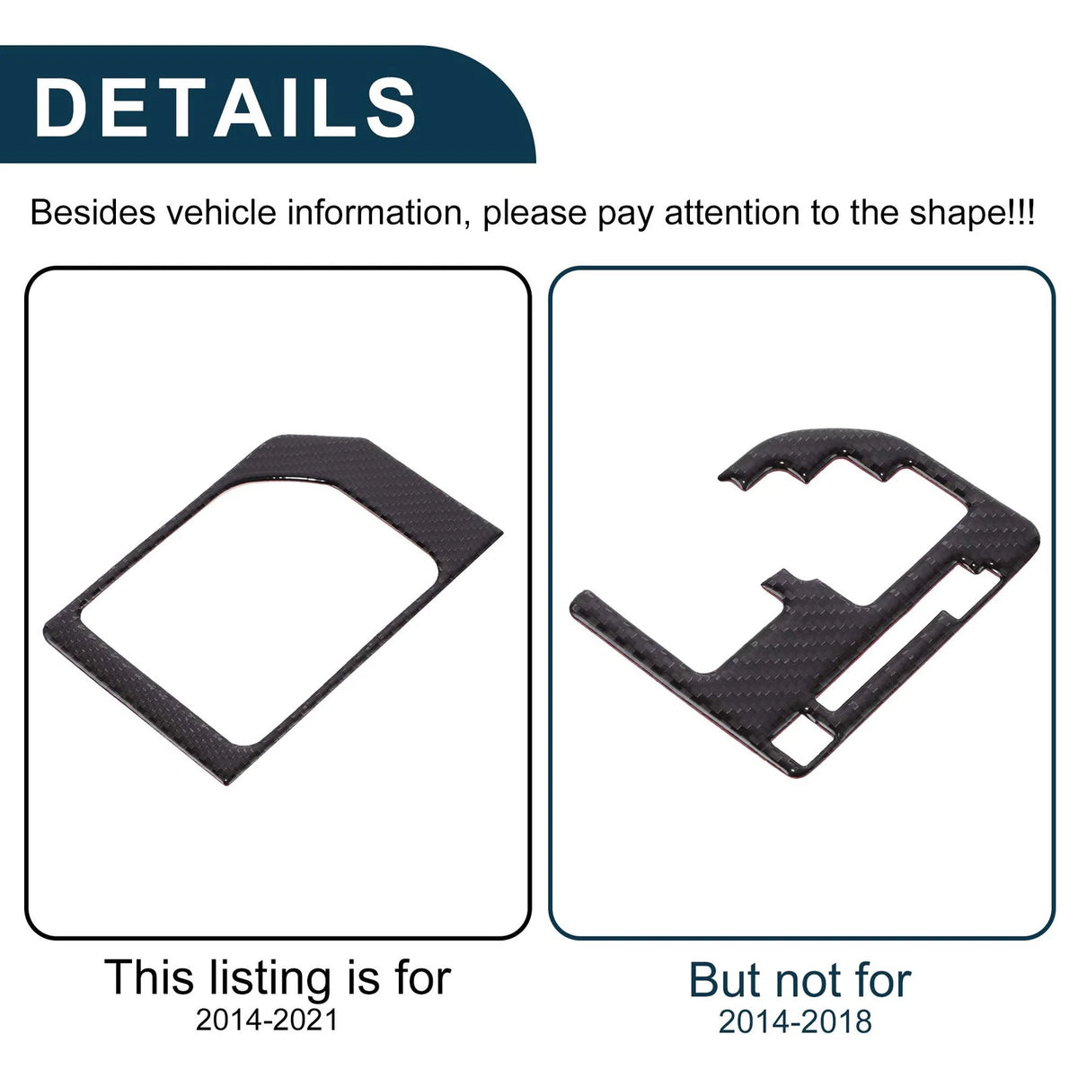 Black Carbon Fiber Gear Shift Box Panel Decal for Toyota Tundra (2014-2021)