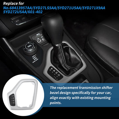 Transmission Shifter Bezel for Jeep Cherokee 2014-2018 Silver Tone